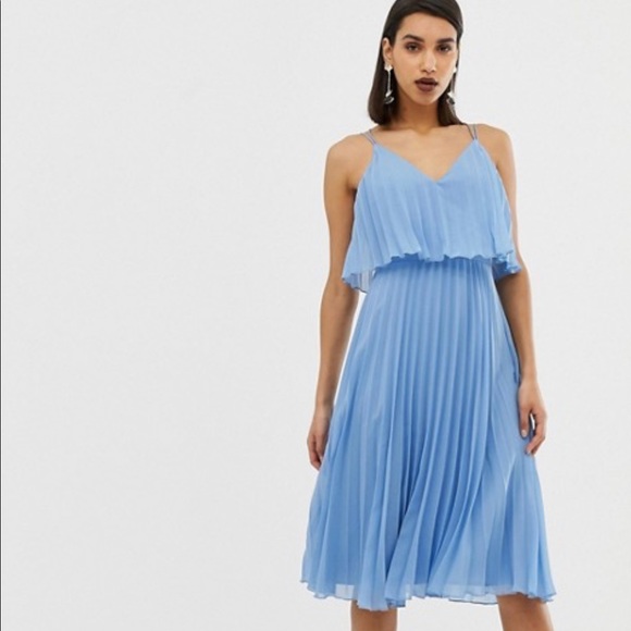 ASOS Dresses & Skirts - NWT ASOS DESIGN Pleated crop top midi dress, sz 12